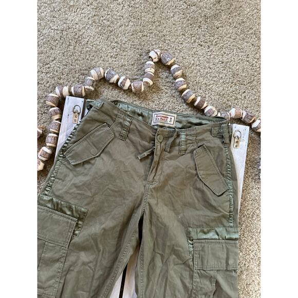 Vintage Y2K Abercombie & Fitch Green Cargo Military Pants - Picture 4 of 12